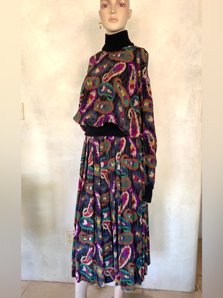 Vintage Rare Emanuel Ungaro Silk Skirt Set